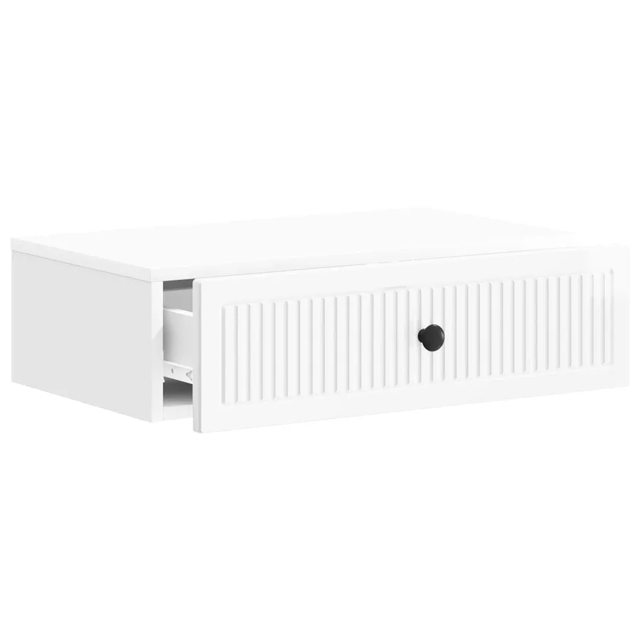 Table d'appoint murale Blanc brillant 59 x 34,5 x 17 cm - 4