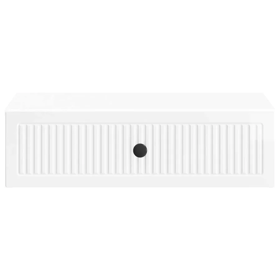 Table d'appoint murale Blanc brillant 59 x 34,5 x 17 cm - 5