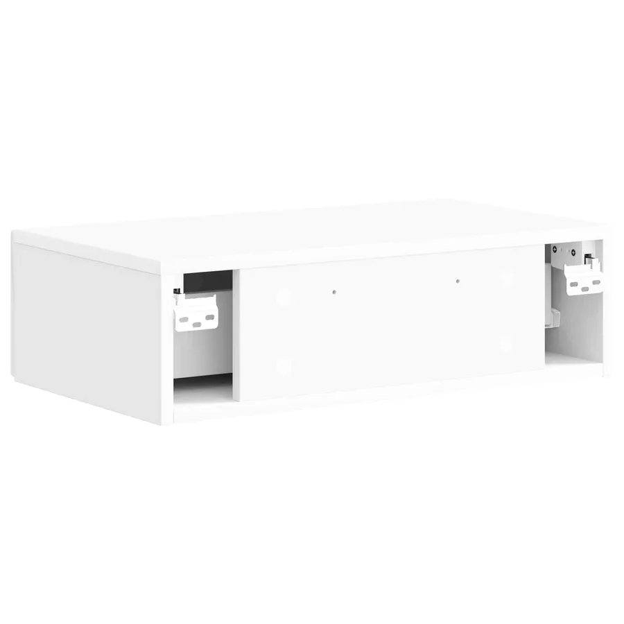 Table d'appoint murale Blanc brillant 59 x 34,5 x 17 cm - 7