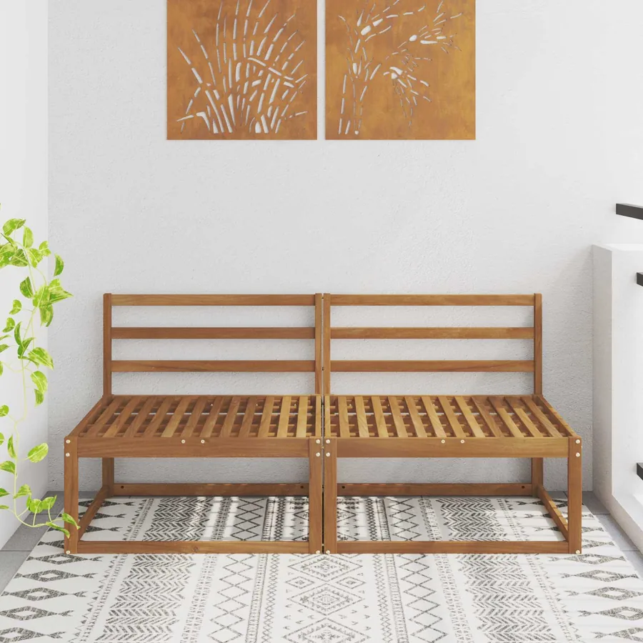 2 Pièce Sofa de milieu extérieur Naturel 158 x 83 x 73 cm
