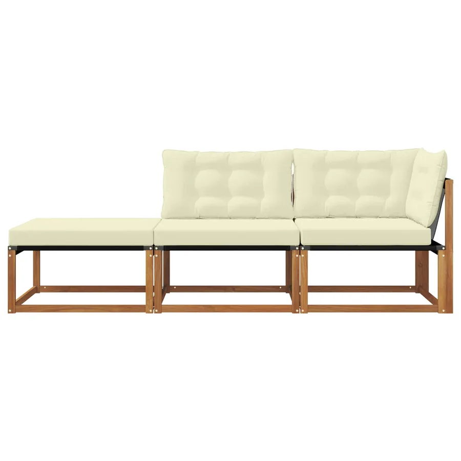 Unités de sofa sectionnel d'extérieur 3 Pièce Naturel - 6