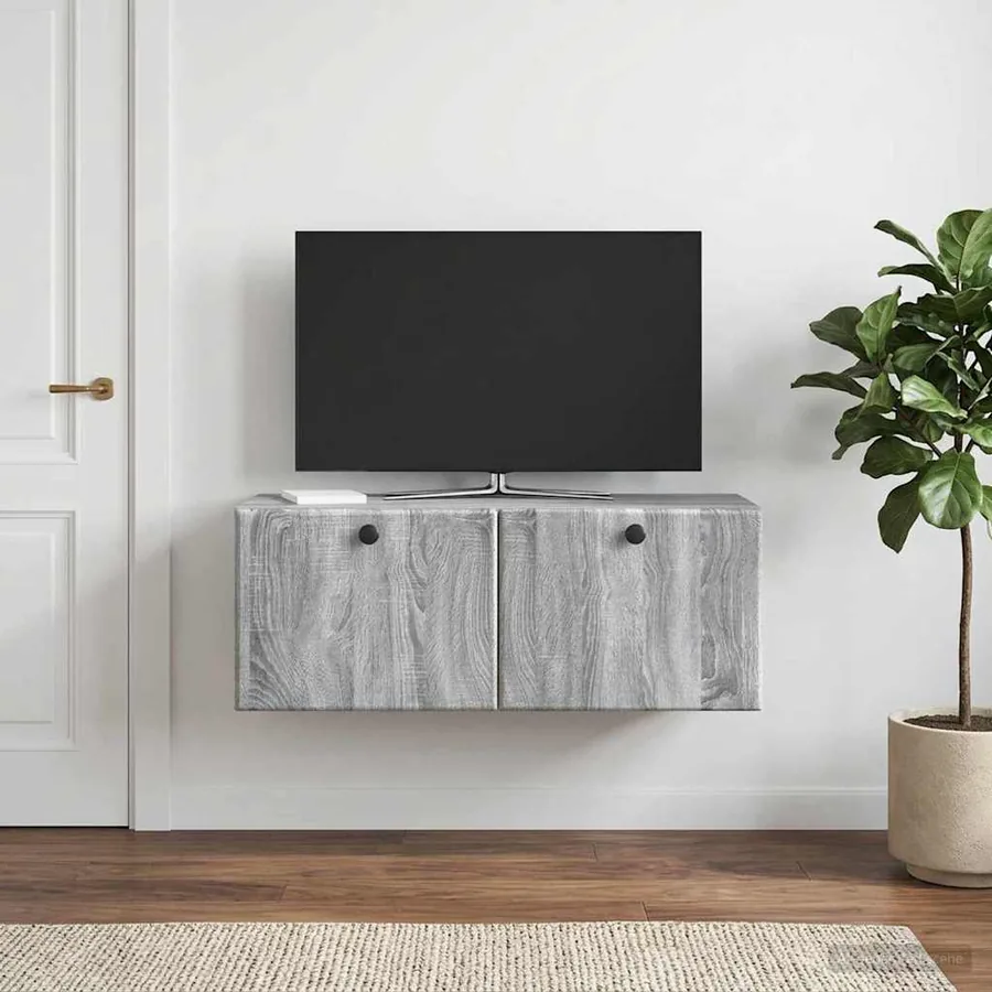 Meuble TV mural 78,5 x 31 x 30 cm Sonoma gris Bois d'ingénierie