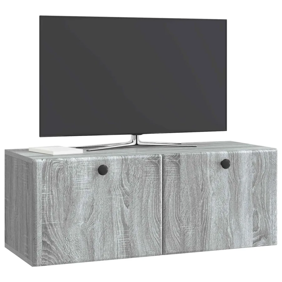 Meuble TV mural 78,5 x 31 x 30 cm Sonoma gris Bois d'ingénierie - 3