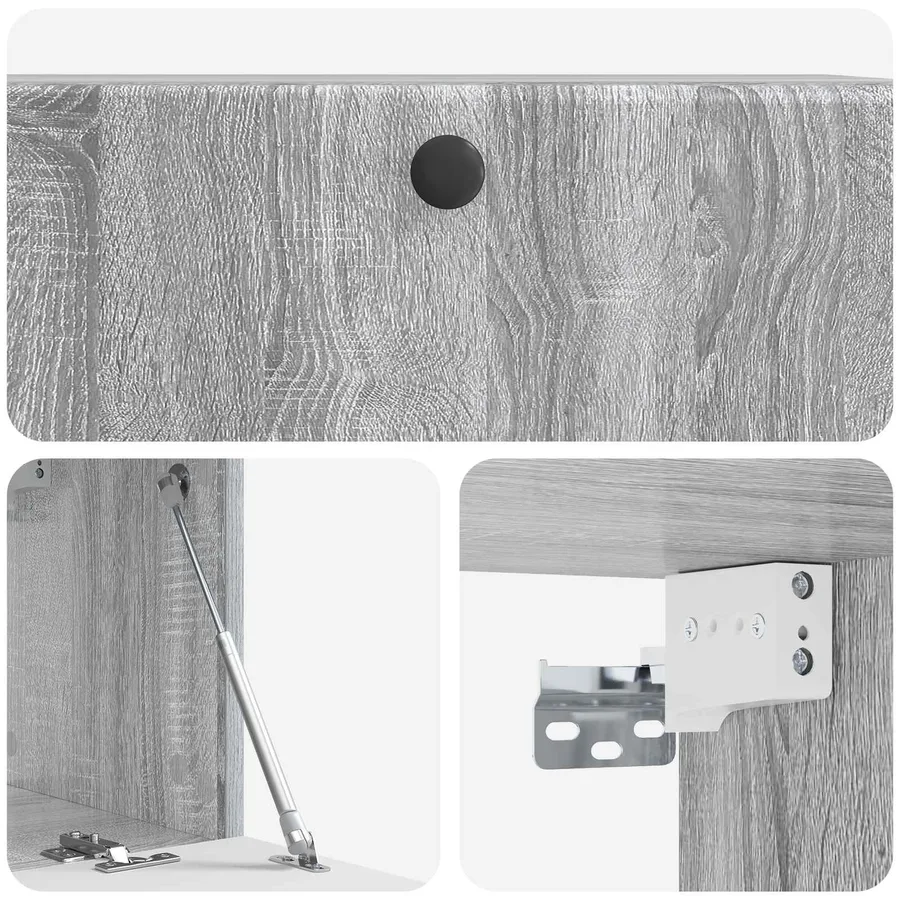 Meuble TV mural 78,5 x 31 x 30 cm Sonoma gris Bois d'ingénierie - 9