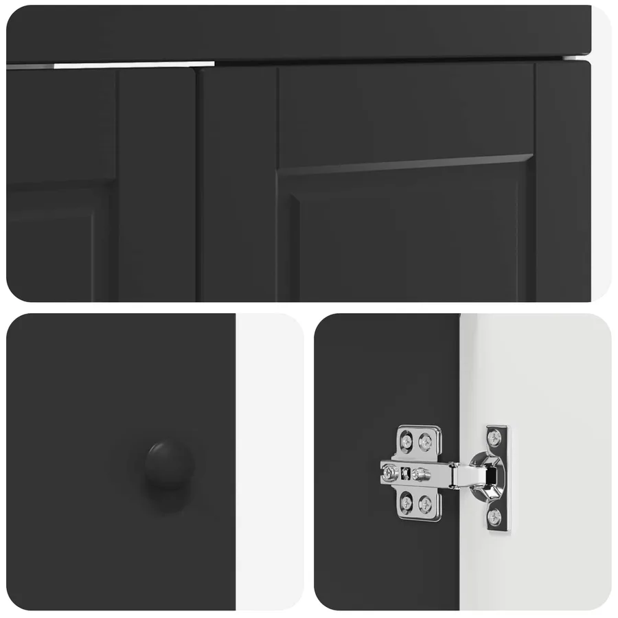 Ensemble de mobilier de salle de bain Noir 56 x 37,5 x 81 cm - 10
