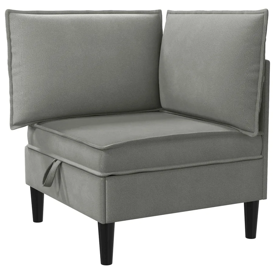 Ensemble de meubles pour le salon 6 pcs Gris foncé Tissu - 4