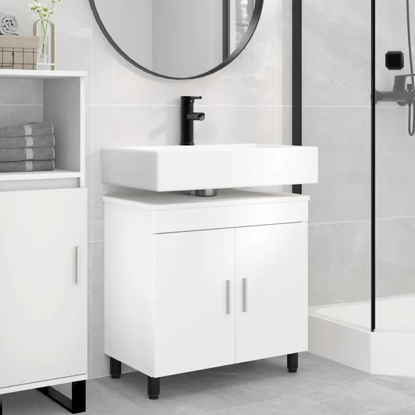 Unité de vanité de salle de bain Blanc 60 x 35 x 60 cm