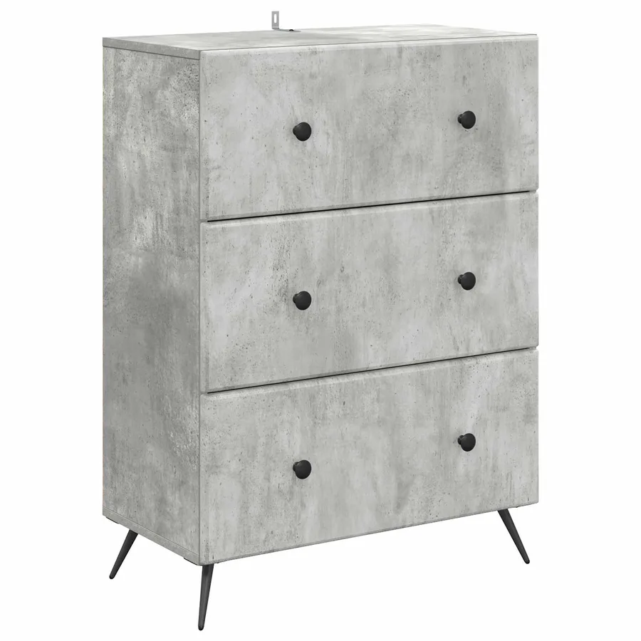 Armoire à tiroirs Gris béton 66 x 34,5 x 90 cm - 2
