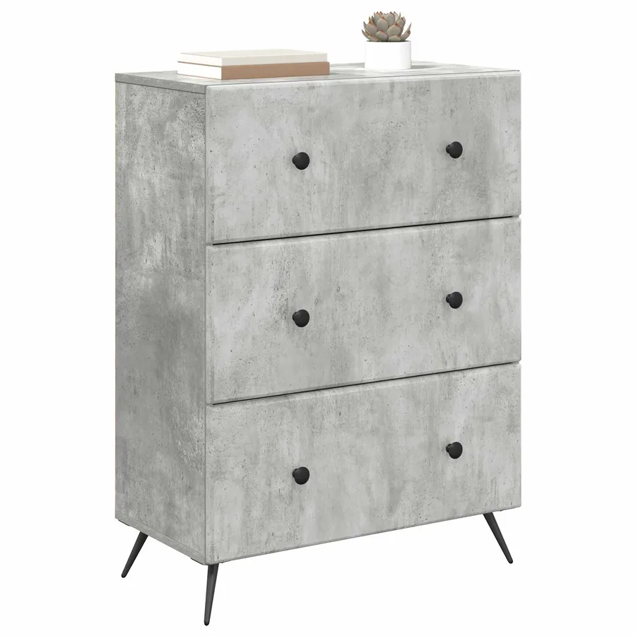 Armoire à tiroirs Gris béton 66 x 34,5 x 90 cm - 3