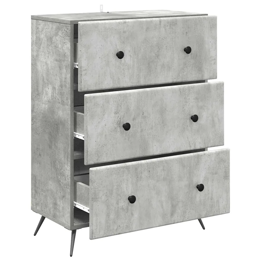 Armoire à tiroirs Gris béton 66 x 34,5 x 90 cm - 5