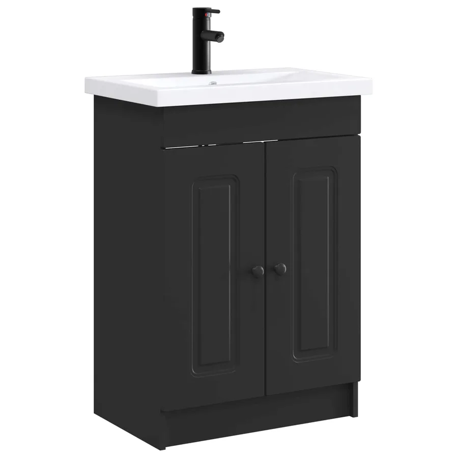 Ensemble de mobilier de salle de bain Noir 56 x 37,5 x 81 cm - 2