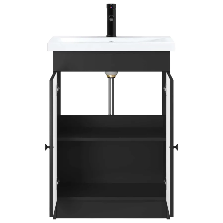 Ensemble de mobilier de salle de bain Noir 56 x 37,5 x 81 cm - 3