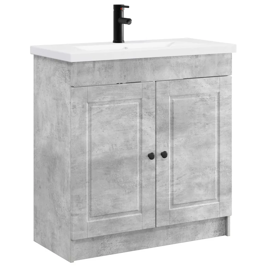 Ensemble de mobilier de salle de bain Gris béton - 2