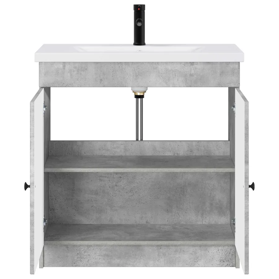 Ensemble de mobilier de salle de bain Gris béton - 3