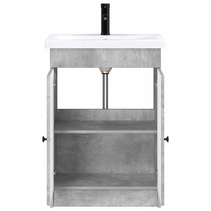 Ensemble de mobilier de salle de bain Gris béton - 3