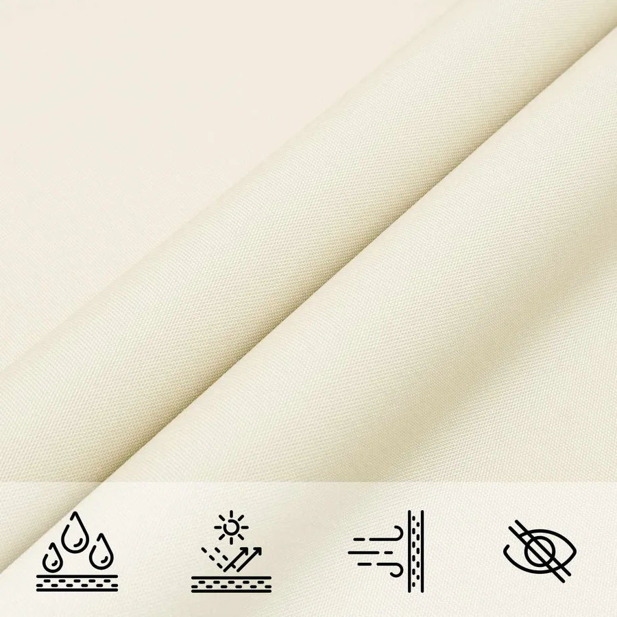 Voile d'ombre Crème 6 x 2 m 100 % polyester Oxford - 6