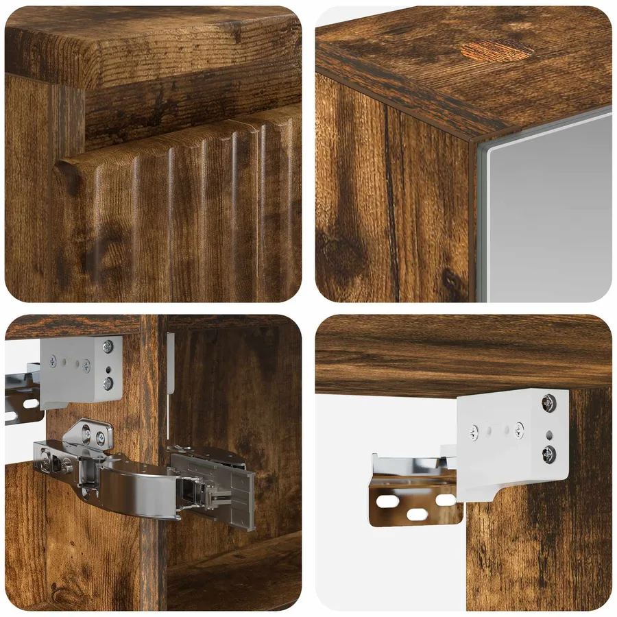 Ensemble de mobilier de salle de bain 6 pcs Chêne fumé - 10