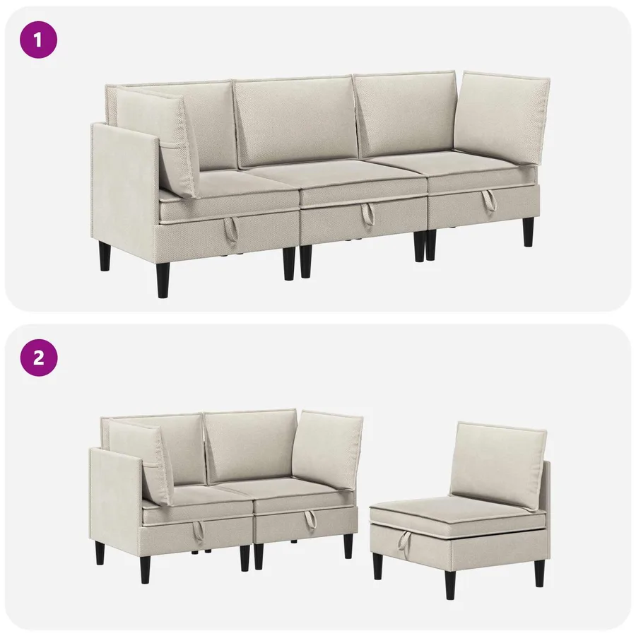 Ensemble de meubles pour le salon 3 pcs Avoine Tissu - 10
