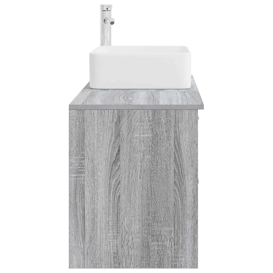 Ensemble de mobilier de salle de bain 2 pcs Sonoma gris - 5