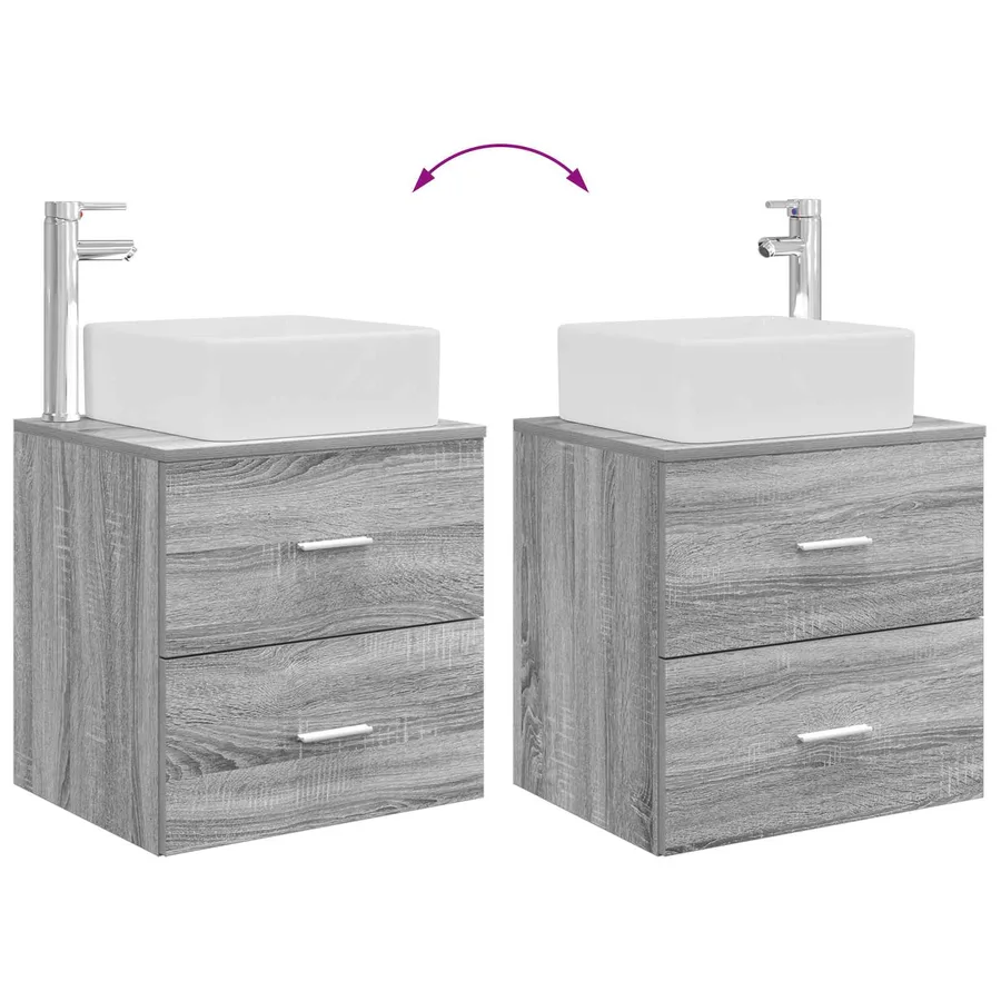 Ensemble de mobilier de salle de bain 2 pcs Sonoma gris - 9