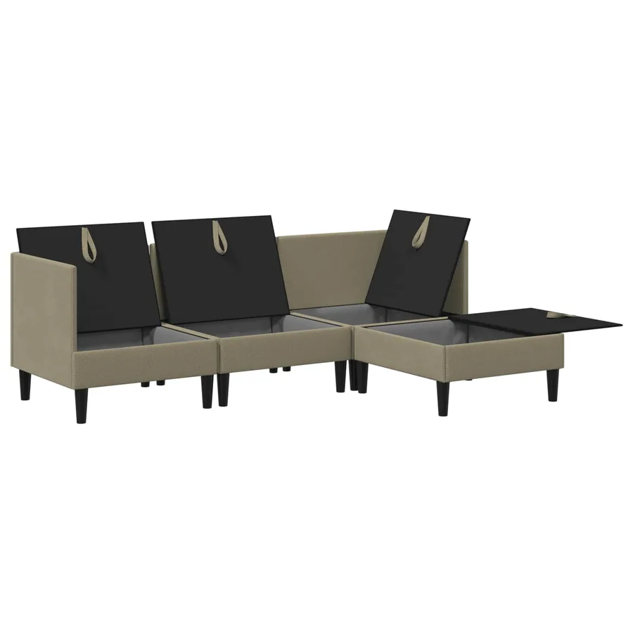 Ensemble de meubles pour le salon 4 pcs Kaki Tissu - 4