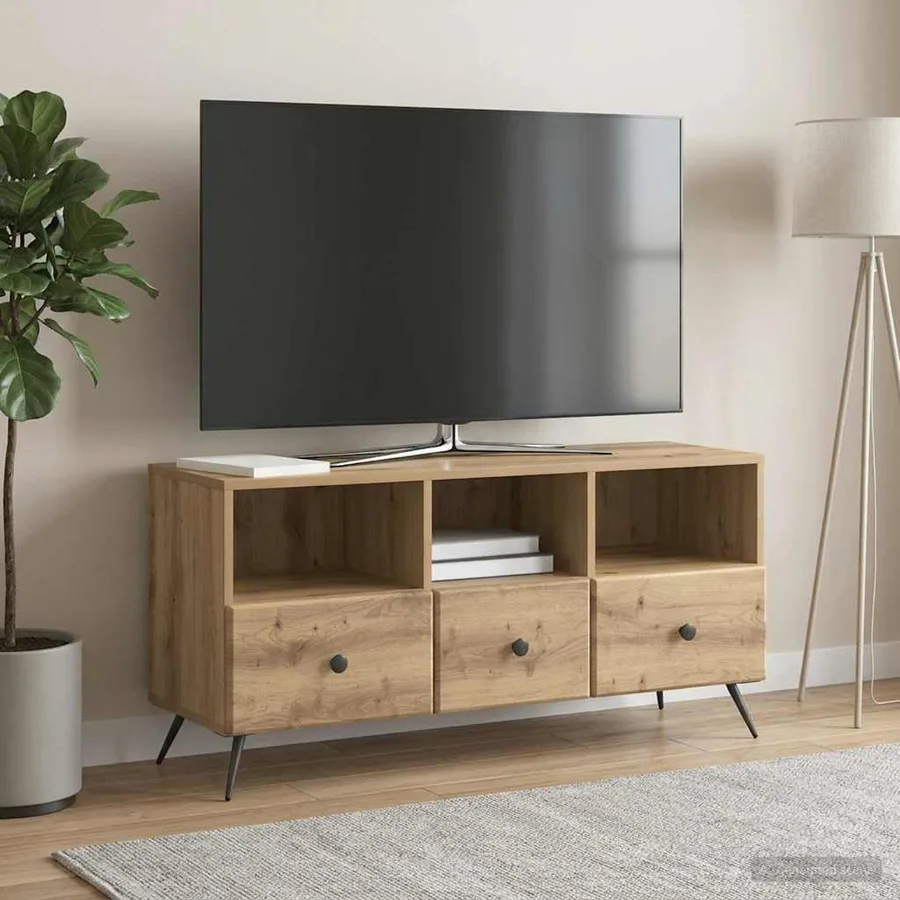 Meuble TV 102 x 34,5 x 50 cm Chêne artisanal Bois d'ingénierie - 4
