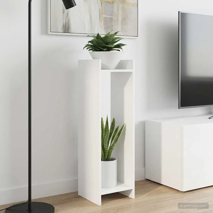 Support de Plante 2 pc Blanc 30 x 30 x 100 cm Bois d’ingénierie - 4