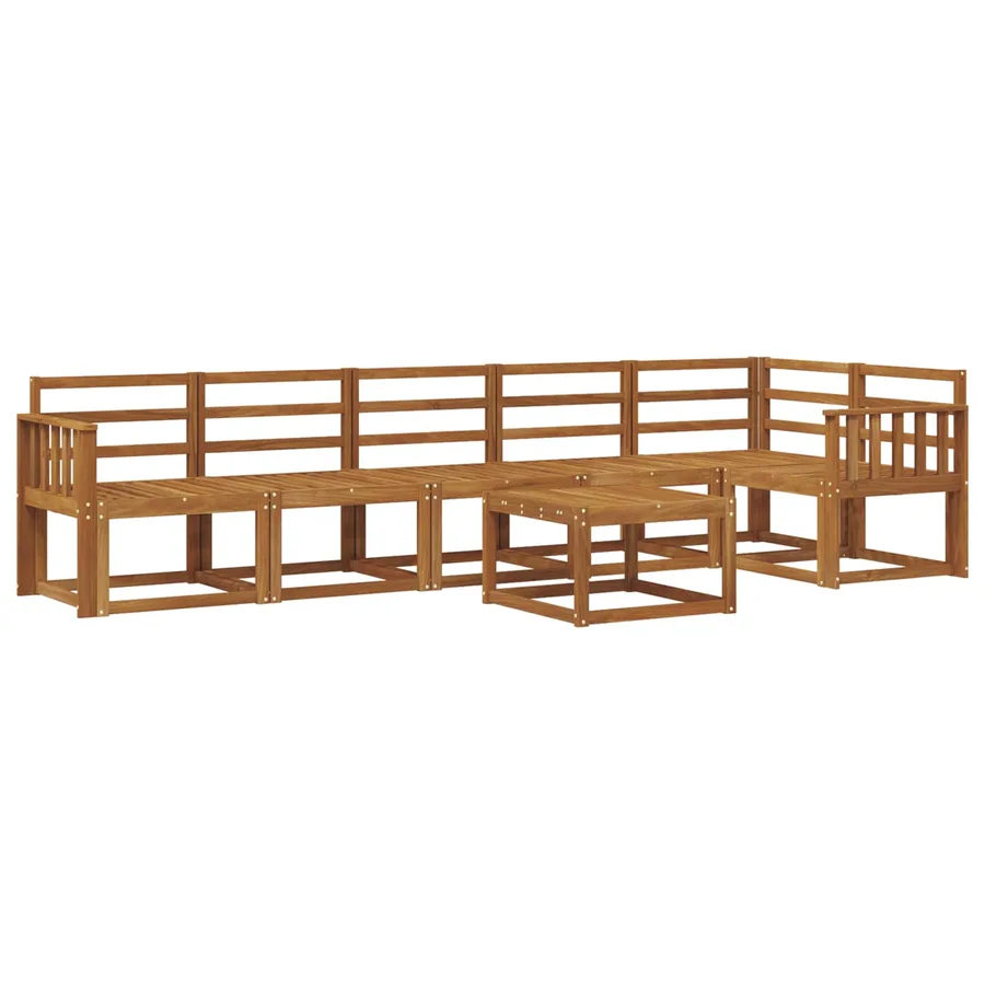 Ensemble de canapés d'extérieur 7 pcs Naturel - 2