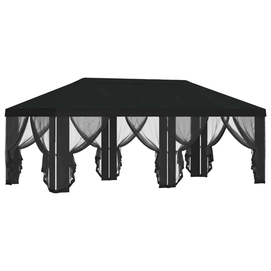 Housse de tonnelle avec murs latéraux Noir 600,5 x 300,5 cm - 4