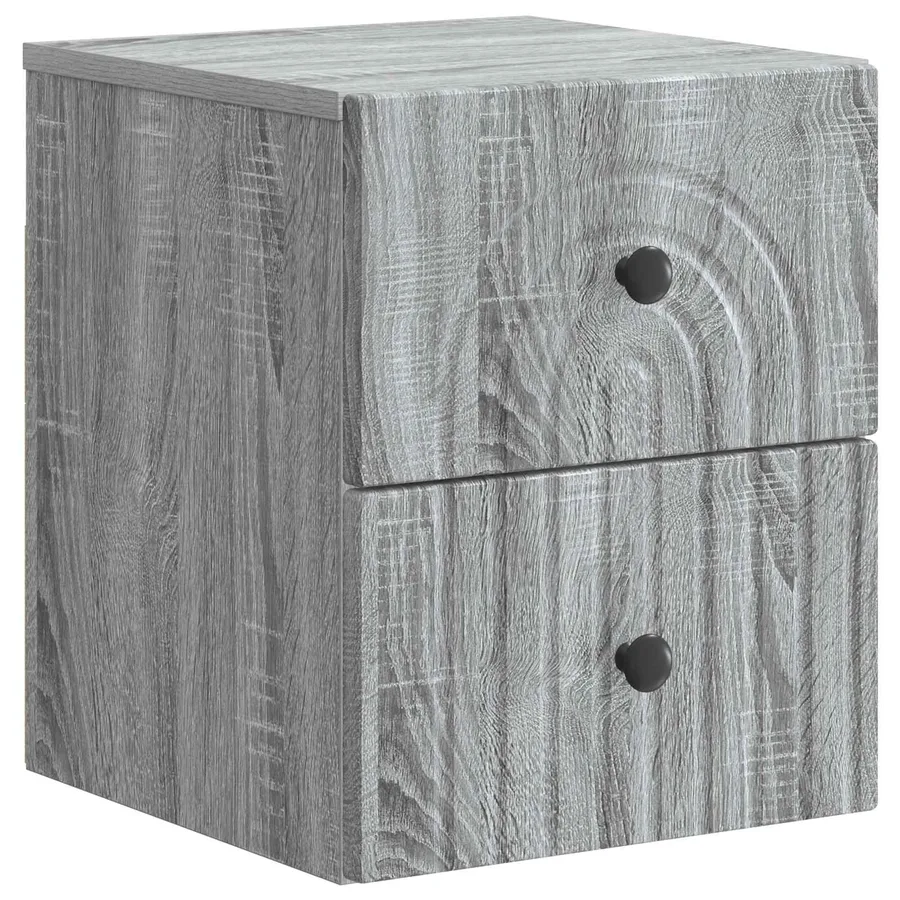 Cabinet de chevet mural 2 pcs Sonoma gris 33 x 34,5 x 40 cm - 4