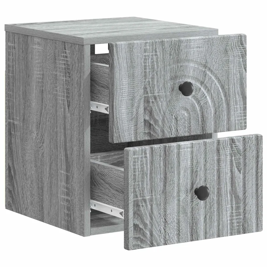 Cabinet de chevet mural 2 pcs Sonoma gris 33 x 34,5 x 40 cm - 5