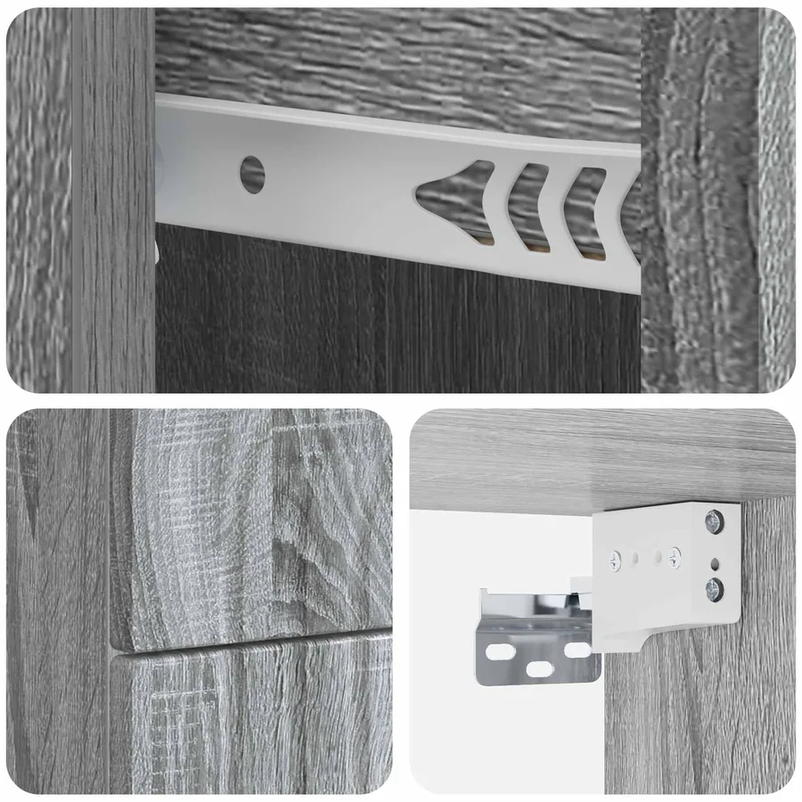 Cabinet de chevet mural 2 pcs Sonoma gris 33 x 34,5 x 40 cm - 9