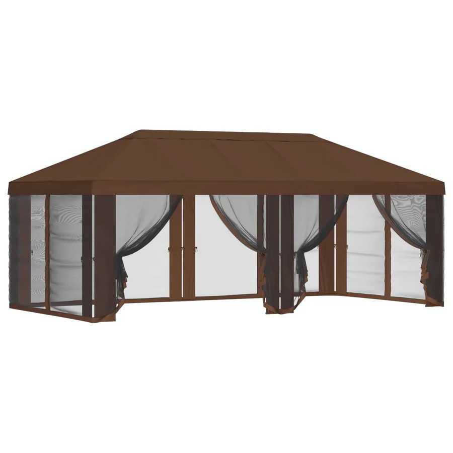 Housse de tonnelle avec murs latéraux Marron 600,5 x 300,5 cm - 2