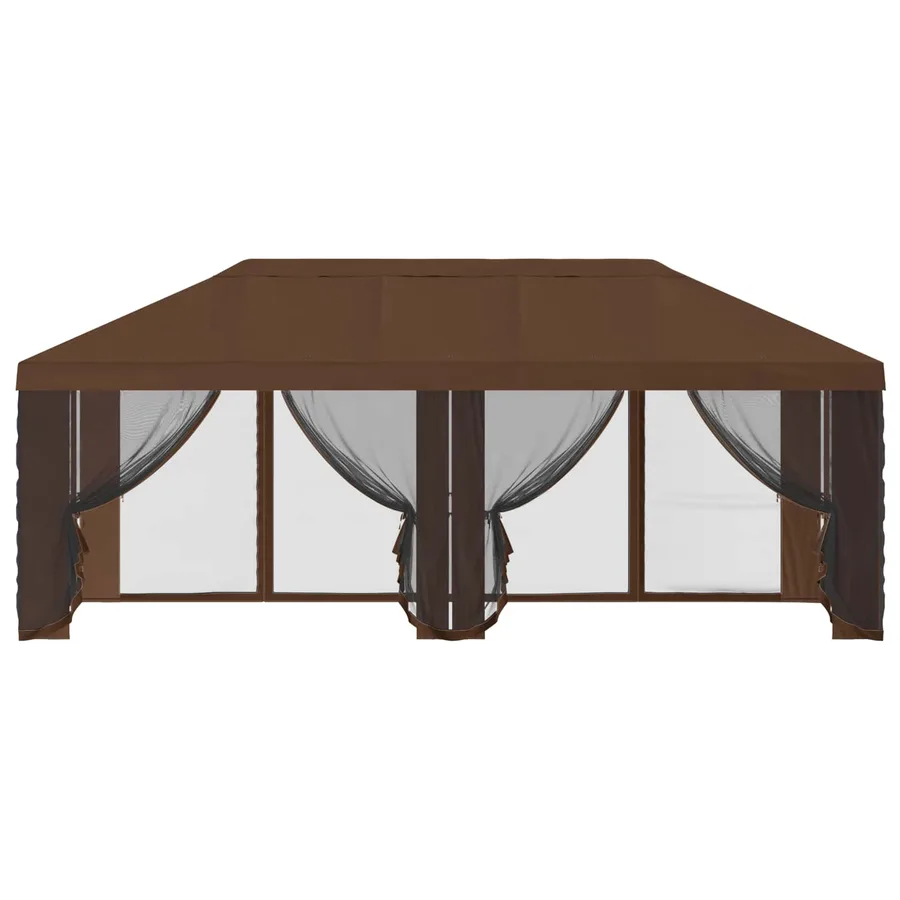 Housse de tonnelle avec murs latéraux Marron 600,5 x 300,5 cm - 5