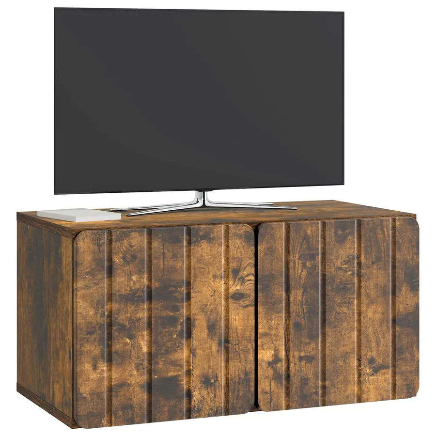 Meuble TV mural 59,5 x 31 x 30 cm Chêne fumé Bois d'ingénierie - 3