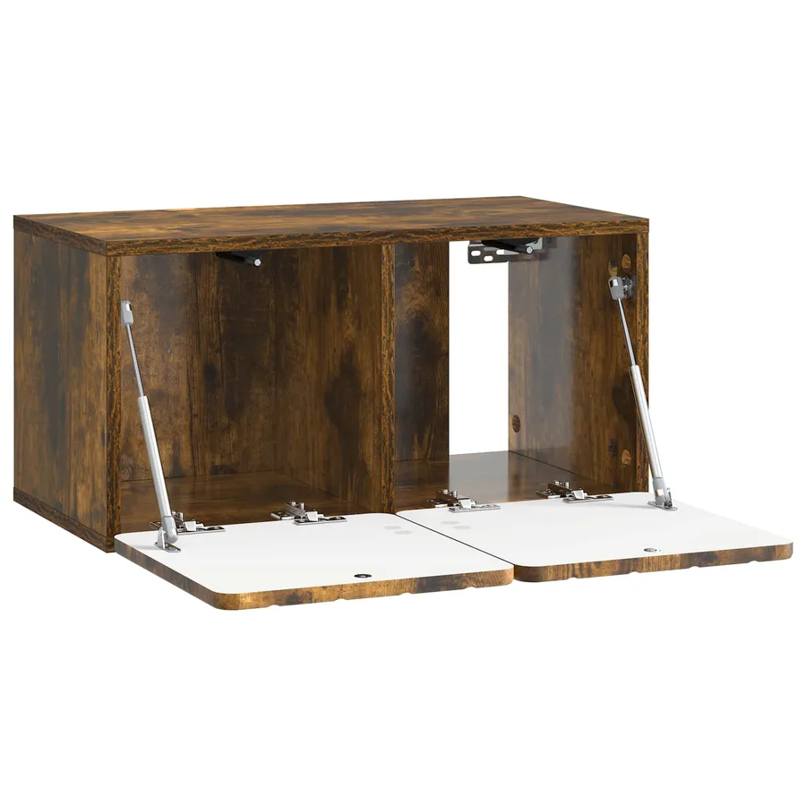 Meuble TV mural 59,5 x 31 x 30 cm Chêne fumé Bois d'ingénierie - 5