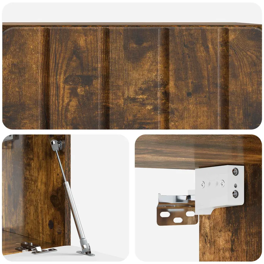 Meuble TV mural 59,5 x 31 x 30 cm Chêne fumé Bois d'ingénierie - 9