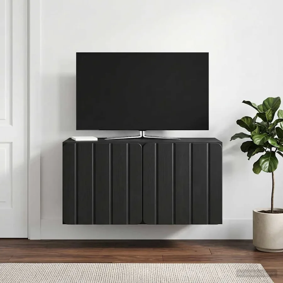 Meuble TV mural 59,5 x 31 x 30 cm Noir Bois d'ingénierie