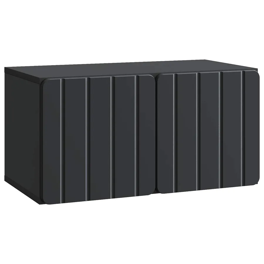 Meuble TV mural 59,5 x 31 x 30 cm Noir Bois d'ingénierie - 2