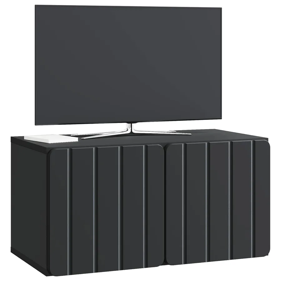 Meuble TV mural 59,5 x 31 x 30 cm Noir Bois d'ingénierie - 3