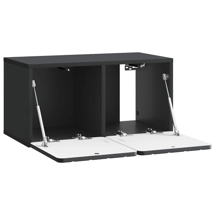 Meuble TV mural 59,5 x 31 x 30 cm Noir Bois d'ingénierie - 5