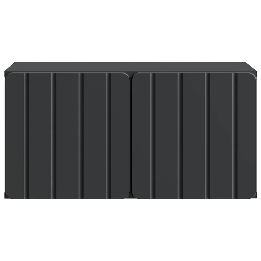 Meuble TV mural 59,5 x 31 x 30 cm Noir Bois d'ingénierie - 6