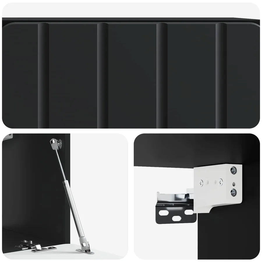 Meuble TV mural 59,5 x 31 x 30 cm Noir Bois d'ingénierie - 9