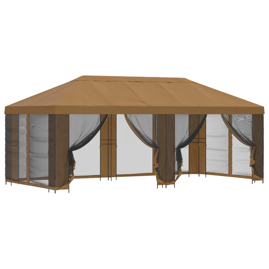 Gazebo avec murs latéraux 6 x 3 m Beige Polyester et Acier 190 - 2
