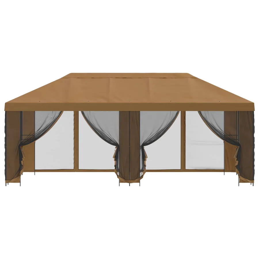 Gazebo avec murs latéraux 6 x 3 m Beige Polyester et Acier 190 - 3