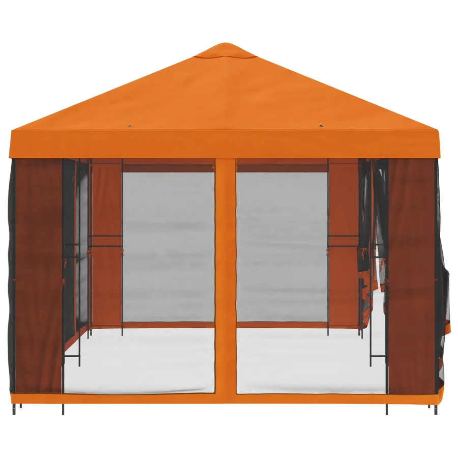 Gazebo avec murs latéraux 6 x 3 m Orange Polyester et Acier 190 - 4