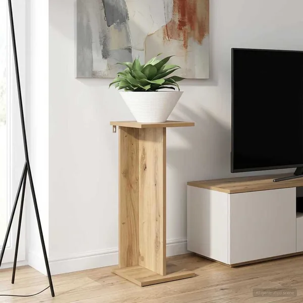 Support de Plante 2 pc Chêne Artisanal 25 x 25,5 x 60,5 cm