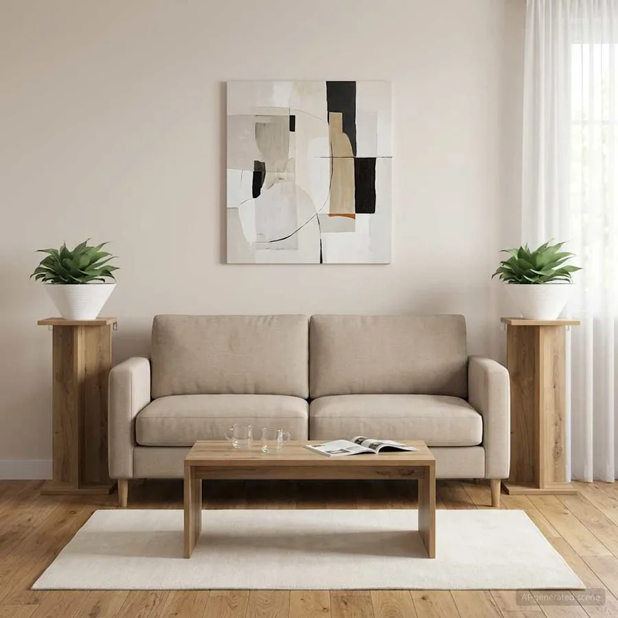 Support de Plante 2 pc Chêne Artisanal 25 x 25,5 x 60,5 cm - 4