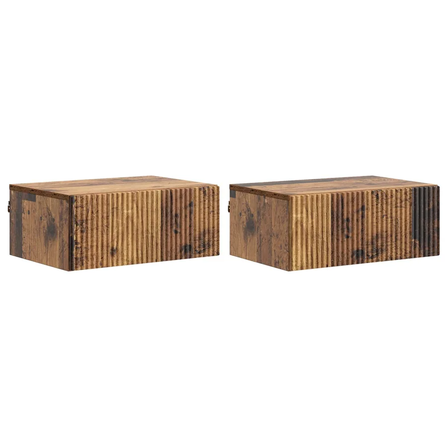 Cabinet de chevet mural 2 pcs Bois ancien 49 x 34,5 x 20 cm - 2