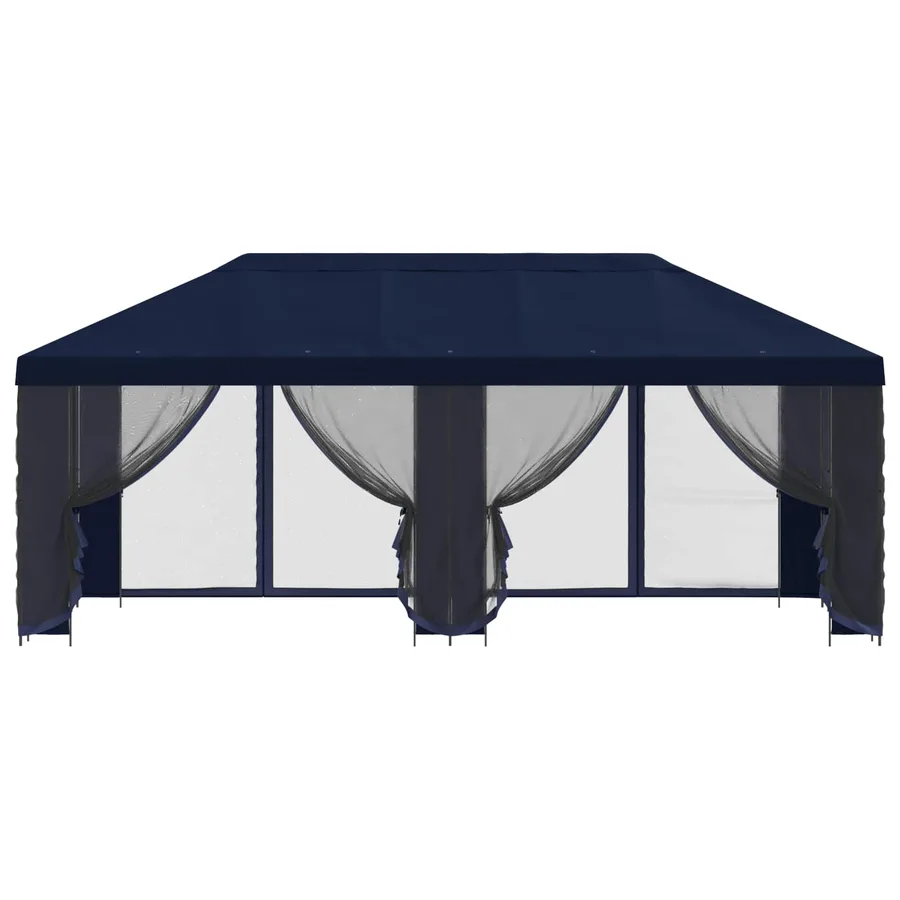 Gazebo avec murs latéraux 6 x 3 m Bleu Polyester et Acier 190 - 3